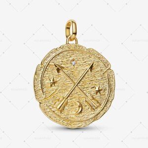 Pandora Crossing Arrows Oversized Medallion Charm